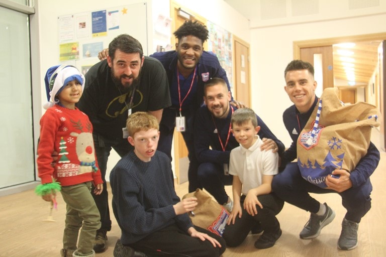 Ipswich Town Stars kick off Christmas for hospice children