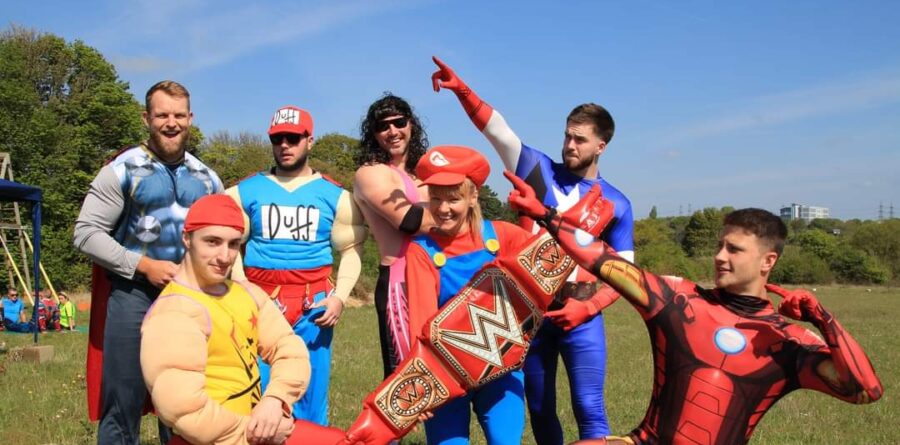 Fundraisers dressed up as their favourite superheroes
