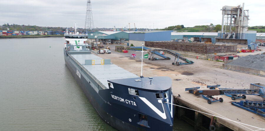 Brand new hybrid-electric vessel loads first cargo at ABP’s Port of Ipswich