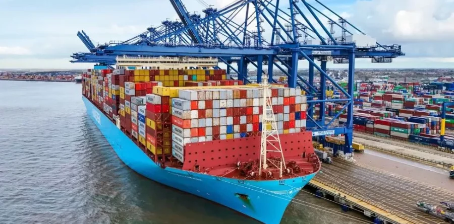 Port of Felixstowe hosts one of the world’s deepest container ships